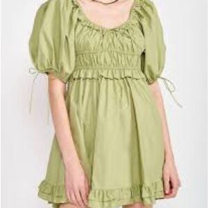 EN SAISON Women's Danielle Cotton Mini Dress In Green